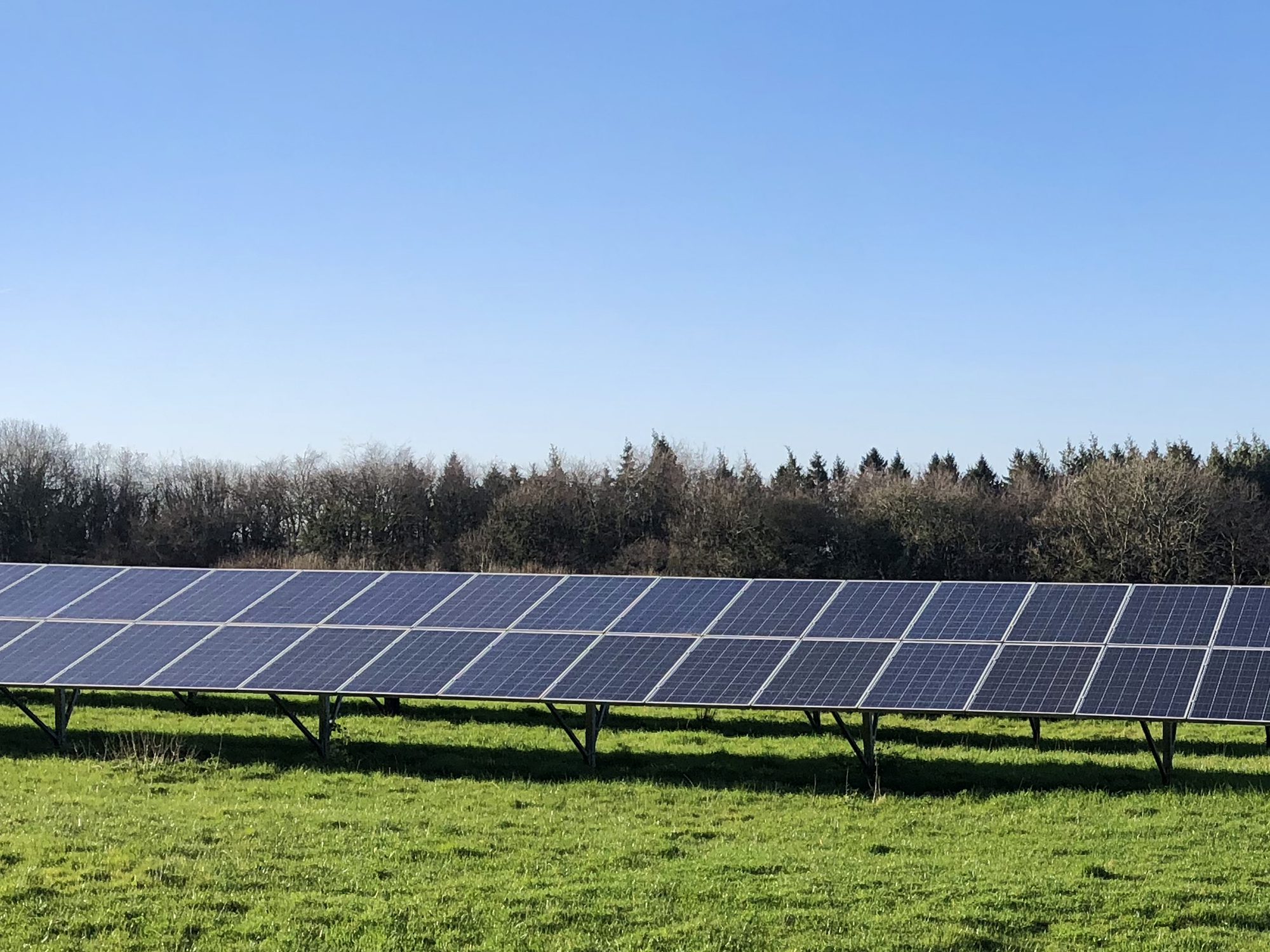 Image of solar panels on farm field